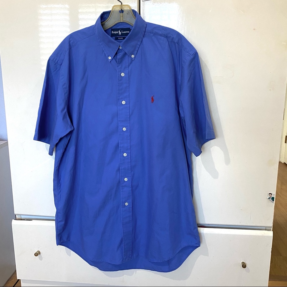 Royal blue short sleeve Ralph Lauren shirt